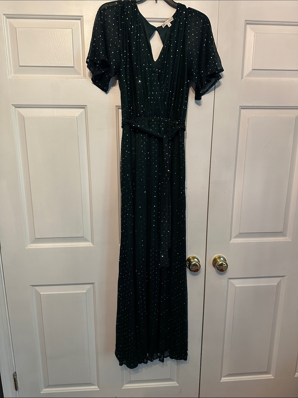 Baltic Born Black Maxi Dress with Tiny White Dot Detail